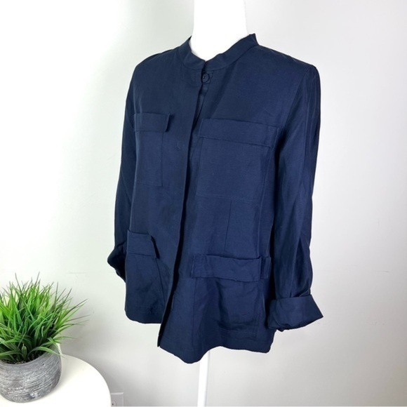 Kobi Halperin Button Starr Jacket Womens Navy Military tencel size medium - Picture 1 of 10